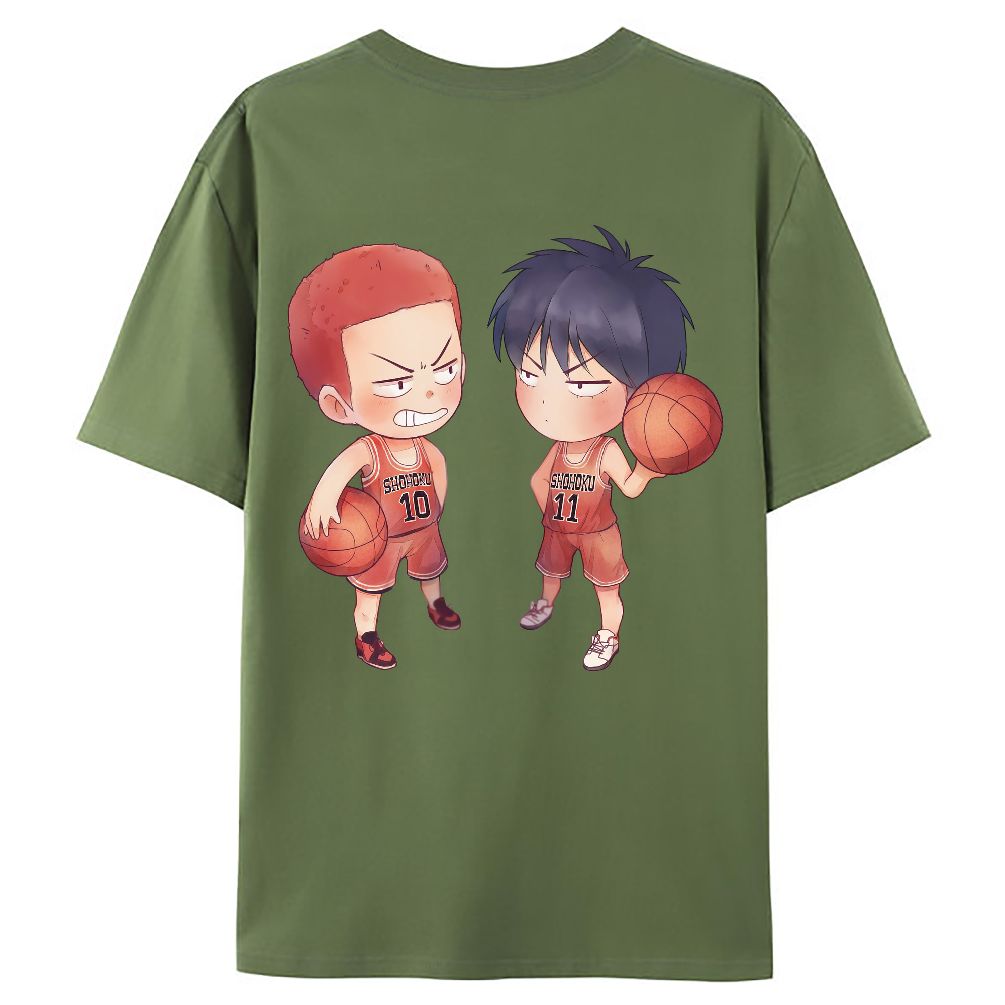 （画像用） SLAM DUNK／スラムダンク 綿100％ メンズ半袖Tシャツ（バックプリント） 通気性